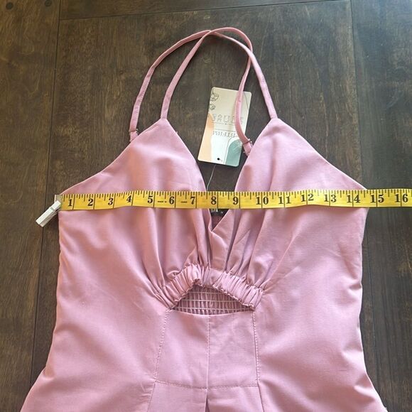 NWT Spaghetti Strap Dress Sleeveless V Neck Cutout Slit Casual - Picture 13 of 15